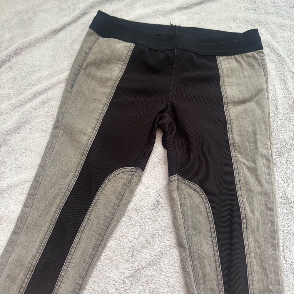 BCBG‎ Max Azria moto leggings black gray zip ankle hybrid pants size L